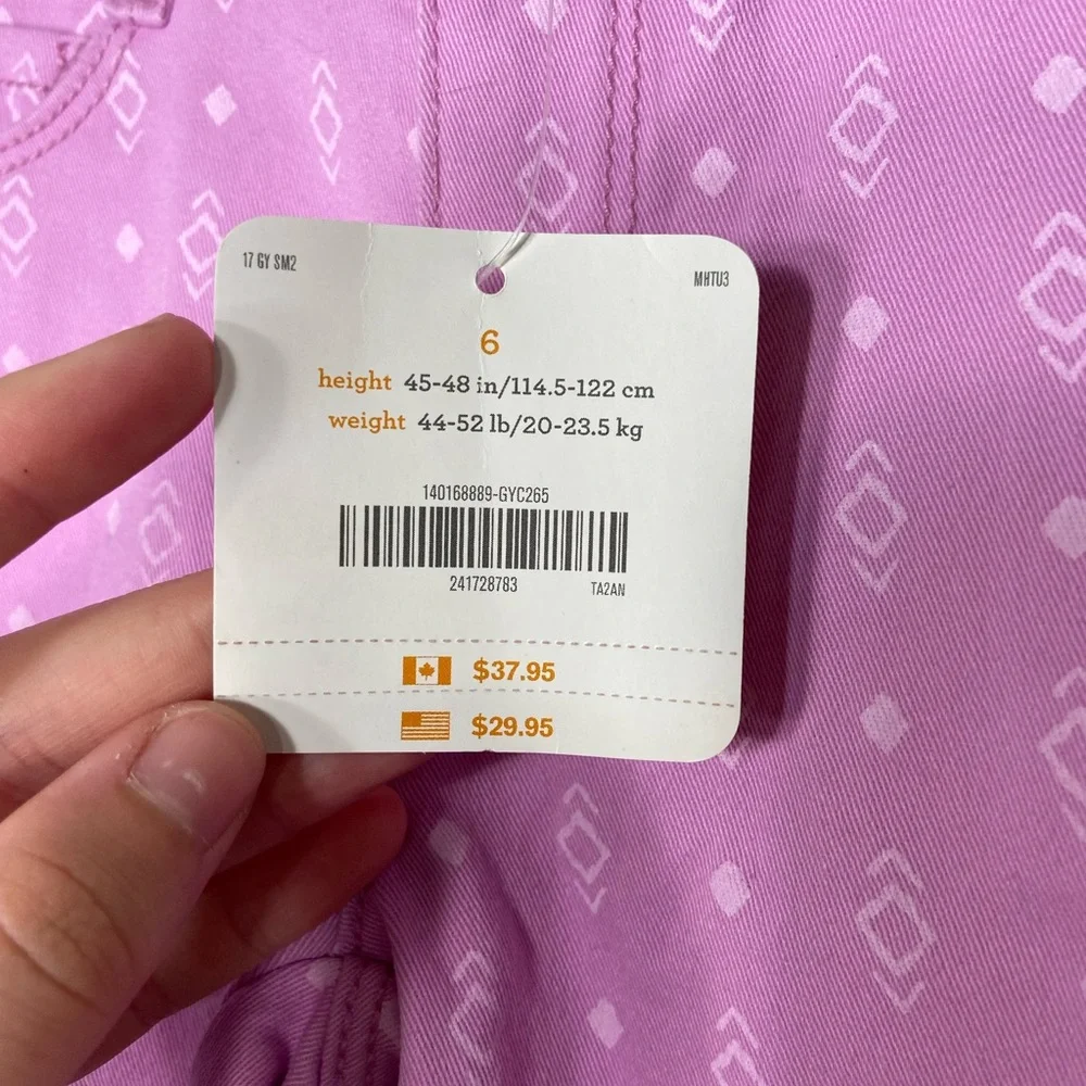NEW Gymboree girl’s purple print Bermuda shorts adjustable waist knee length‎ 6